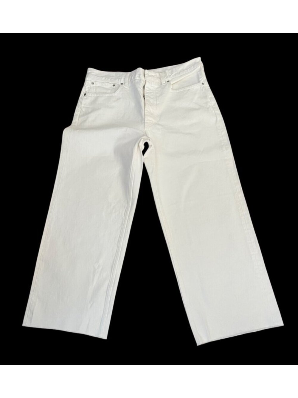 Madewell Low-Slung Baggy Crop Jeans Womens Size 28 White 100% Cotton Fair Trade